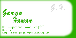 gergo hamar business card